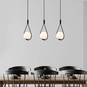 B-Ware Hängeleuchte GMN-00009 3-flammig dimmbar schwarz Opalglas Pendelleuchte Lampe