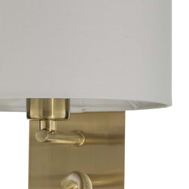 Lindby Wandlampe Leselampe Florens LED Wandleuchte Lampe messing weiß 18x24cm - 4251096521337