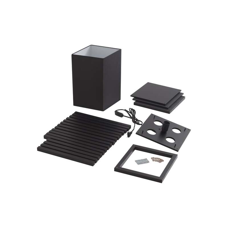 Lindby Stehleuchte Birta schwarz Regal Holz Lampe 159cm E27 15W LED Leuchte - 4251911772807