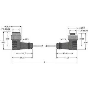 B-Ware TURCK Steckverbinder Verbindungskabel Busleitung Bus System Industriekabel 2m
