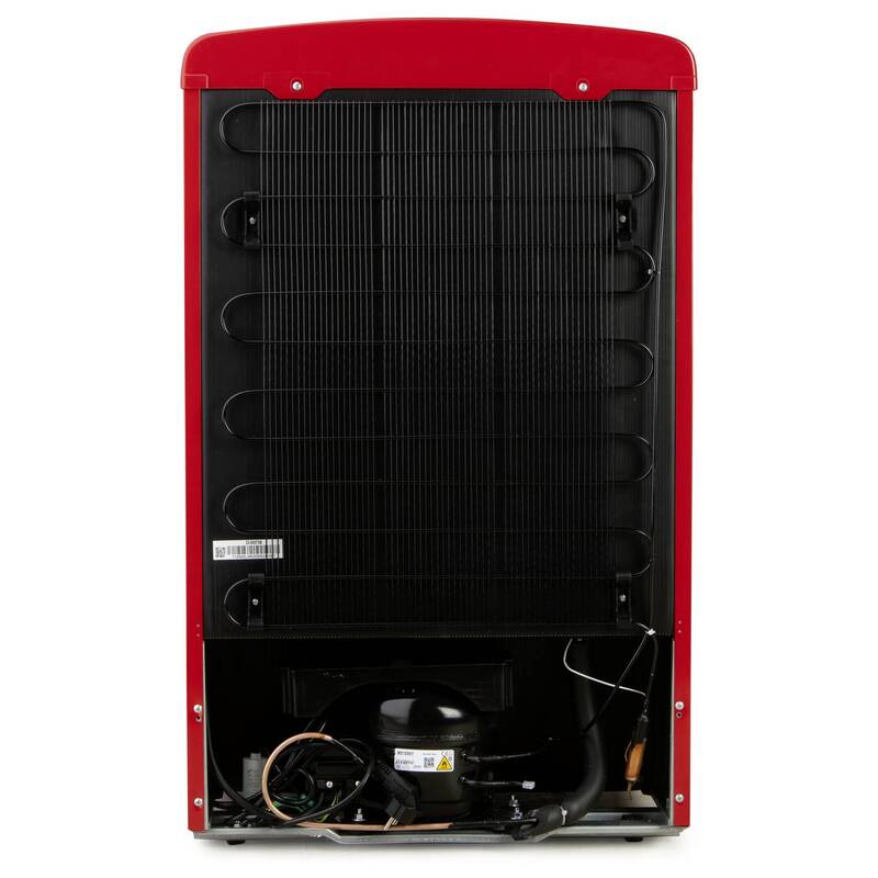 Domo Kühlschrank Minibar Retro rot 120L LED Glasböden Standgerät Küchengerät - 5411397159663