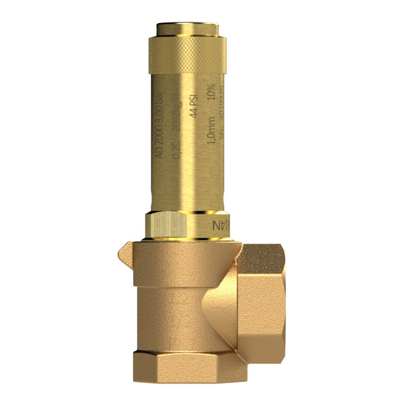 Riegler Eck-Sicherheitsventil G 1 1/4 6 bar für Flüssigkeiten Rotguss Messing - 4047322039611