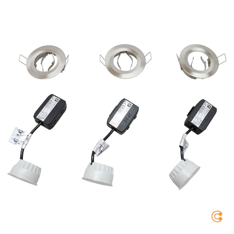 Paulmann Einbauspot Deckenspot LED Nova Coin dimmbar stahl Aluminium 3er-Set217 - 4000870934944