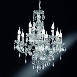 B-Ware Reality Kronleuchter Pendelleuchte Perdita Chrom 9-flammig E14 LED Acryl Metall