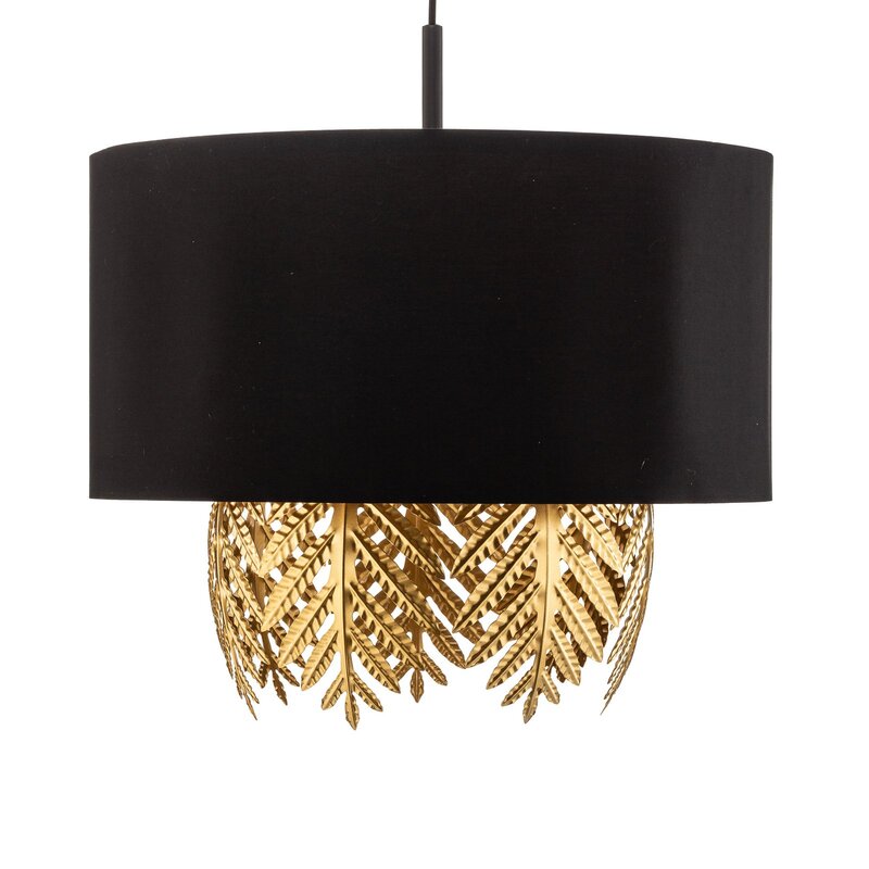 Lucande Malviras Stoff-Hängelampe Blattdeko Hängeleuchte Leuchte Lampe Spot E27 - 4251911752311