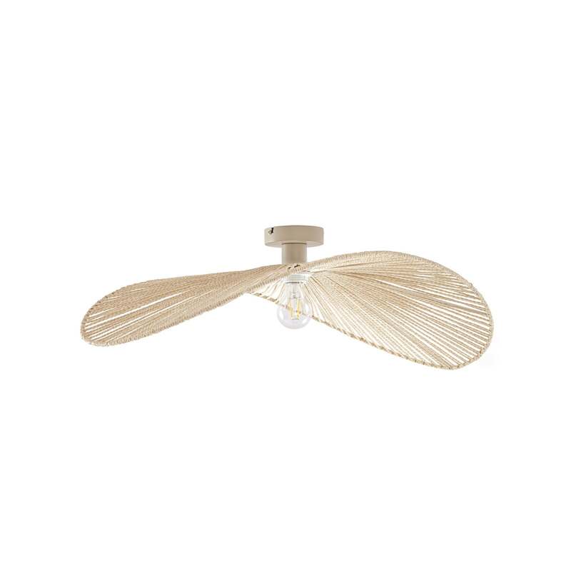 Lindby Deckenleuchte Valdorin LED Lampe dimmbar beige 75x50cm Papier Leuchte - 4255830914096