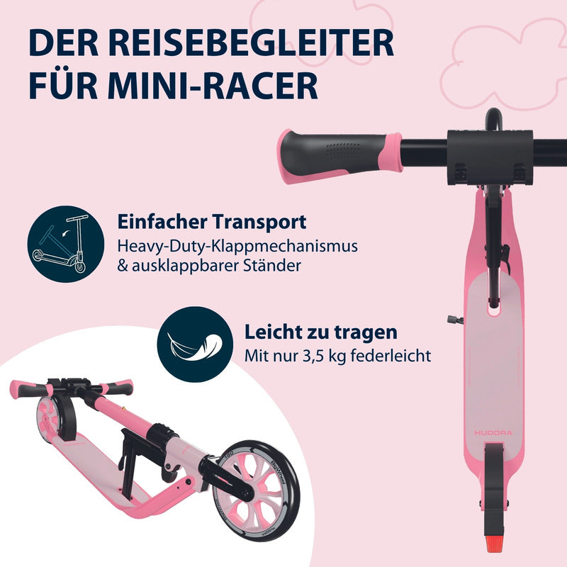 HUDORA 180 AdvancedJunior rosé Roller City-Roller Kinderroller Klapproller - 4005998142240