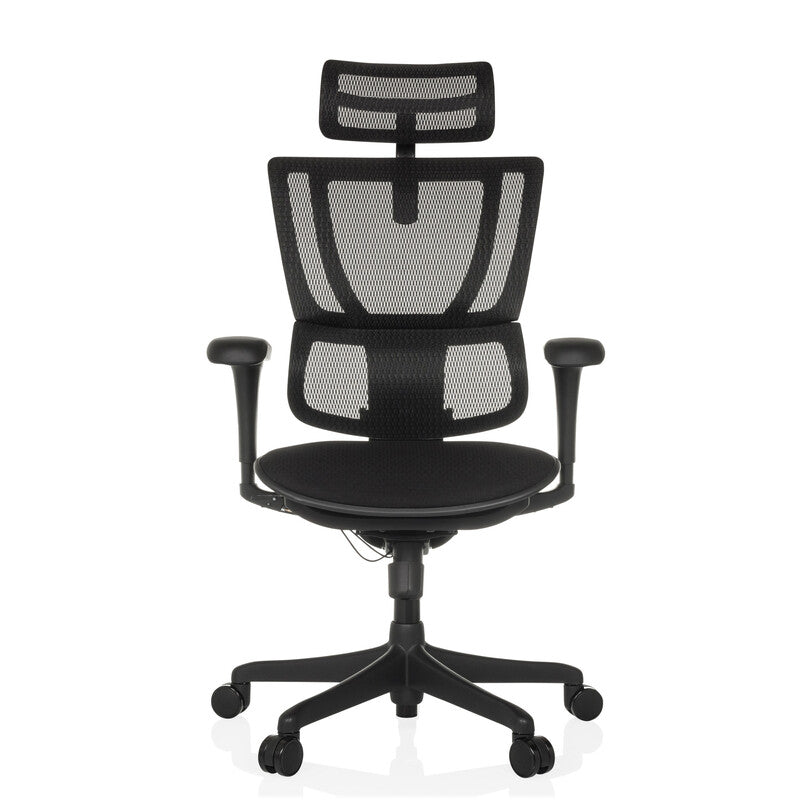hjh OFFICE Chefsessel ERGOHUMAN SLIM ECO F Gen2 schwarz Netzstoff höhenverste... - 4064323045694