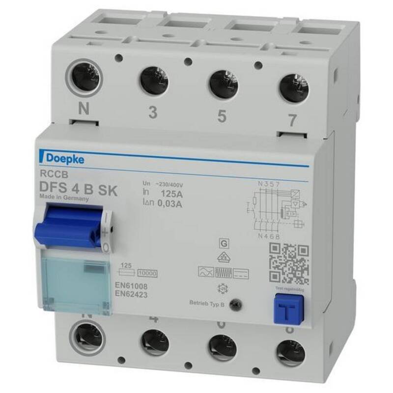 Doepke FI-Schutzschalter allstromsensitiver FI 0,03 A 4-polig B 10 kA RCD - 4014712149359