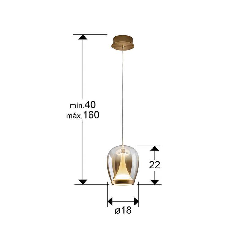 Schuller Valencia Pendelleuchte Hängeleuchte LED Glas gold amber Aluminium362 - 8435435341572