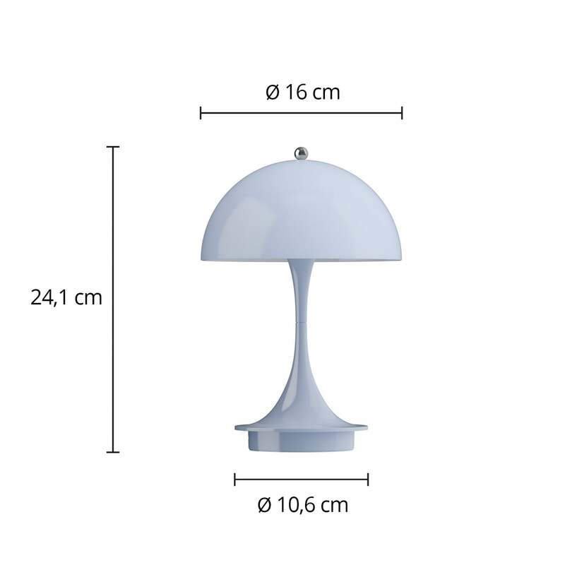 Louis Poulsen Panthella PORTABLE 160 V3 opal hellblau 24,1cm USB-C Lampe - 5714693006373