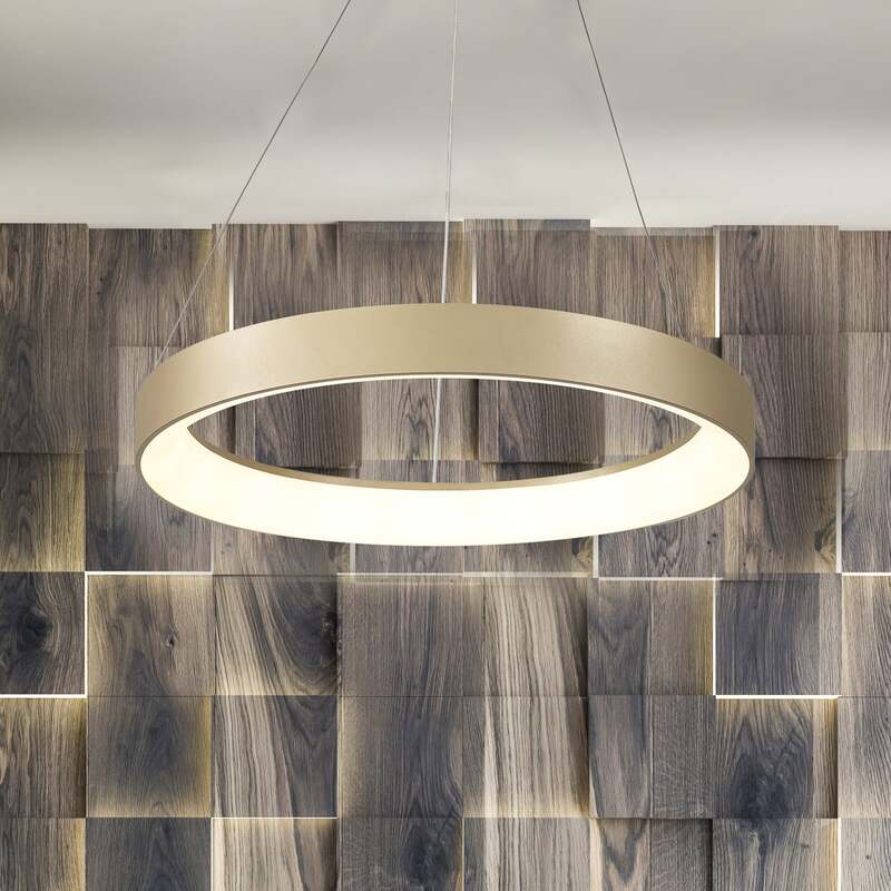 Mantra Iluminación LED-Hängeleuchte Niseko II Fernbedienung Ø 38cm goldfarben - 8435153286278