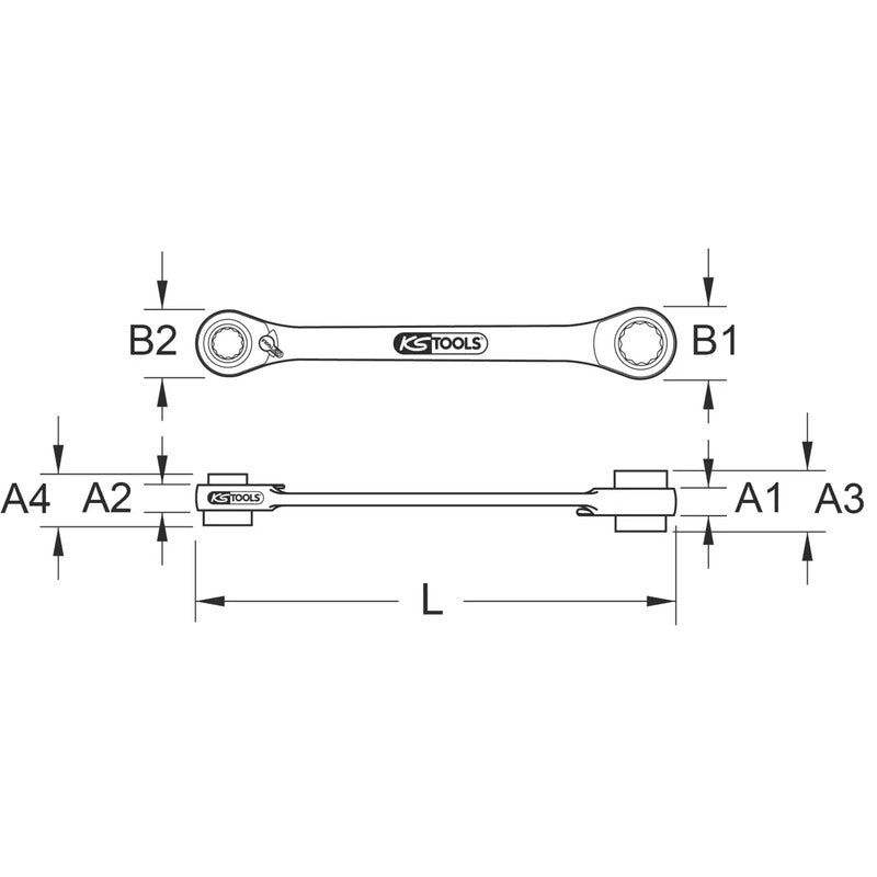 KS Tools Doppel-Ringschlüssel 30-36mm Werkzeug Chrom-Vanadium Stahl 72 Zähne - 4042146407868