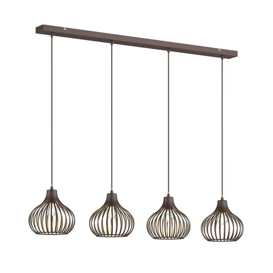Lindby Frances Hängelampe Hängeleuchte Pendellampe Lampe Leuchte braun, 4-fl.345 - 4251096551716