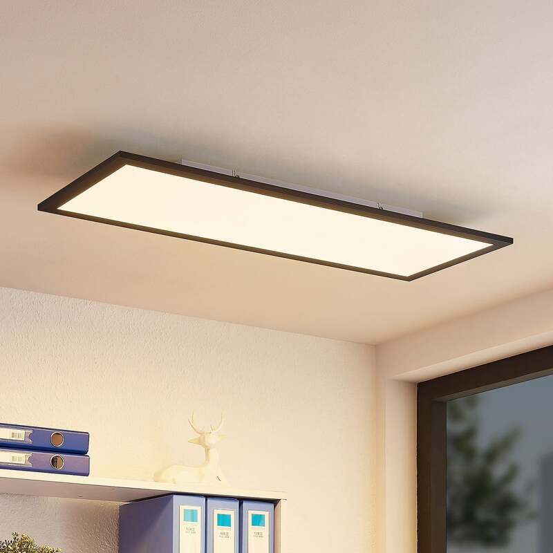 Lindby Deckenleuchte Nelios LED Lampe Leuchte dimmbar schwarz 80x30cm 4000K - 4251911738490