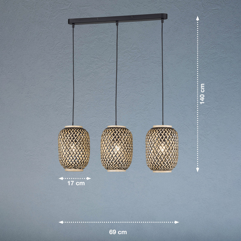 FISCHER & HONSEL Hängeleuchte Hummel LED Pendelleuchte dimmbar creme schwarz - 4003694607063