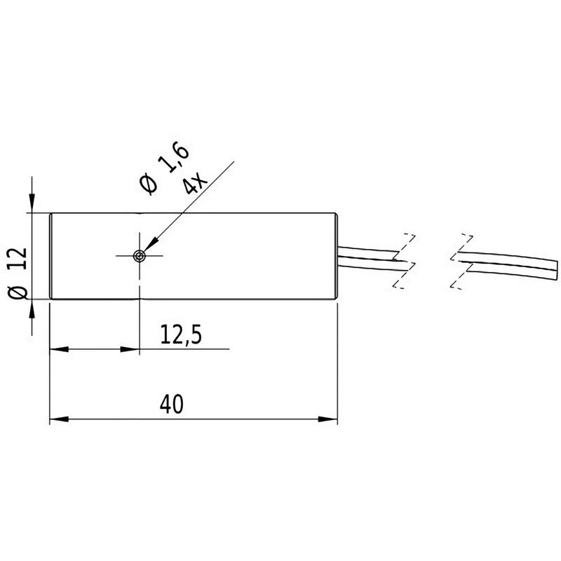 Picotronic Lasermodul DBI650-1-3-FA Punkt 1mW Fix-Fokus 3400mm Aluminium 12x40mm - 4260129048062