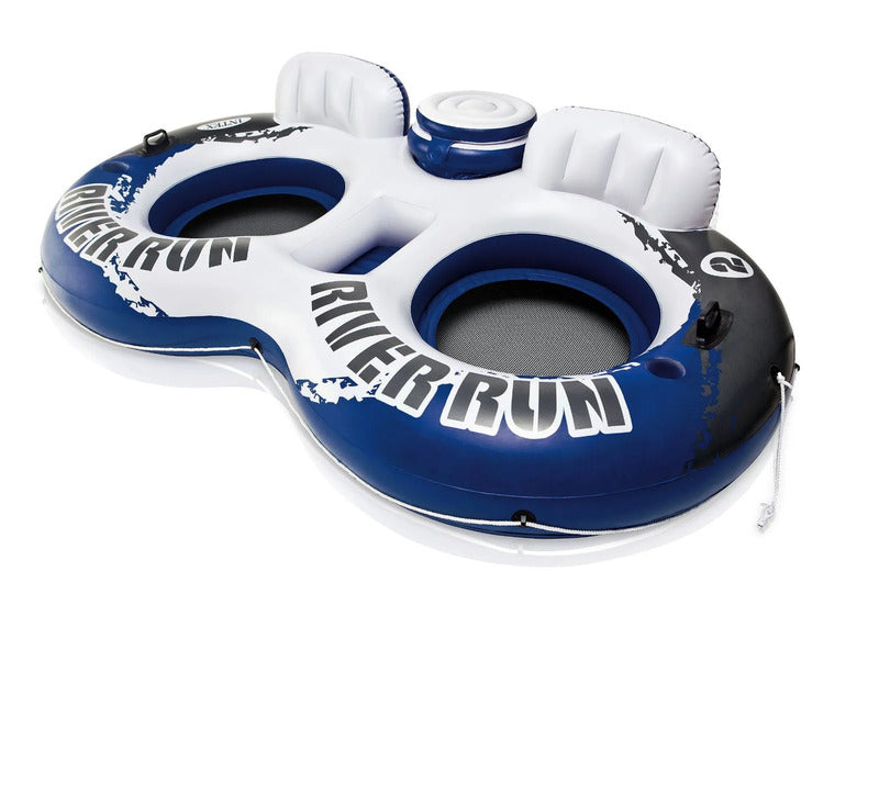 Intex Wasserreifen River Run II Schwimmring aufblasbar für 2 Personen mit Kühler - 6941057458373