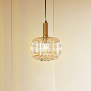 B-Ware Lindby Hängeleuchte Doroteo 1-flg. amber Glas Deckenlampe Leuchte Spot Lampe
