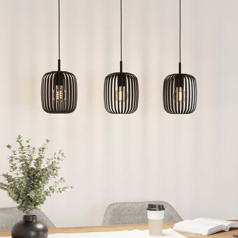 Eglo Hängeleuchte Romazzina LED Hängelampe Pendelleuchte dimmbar schwarz 90cm - 9008606244294