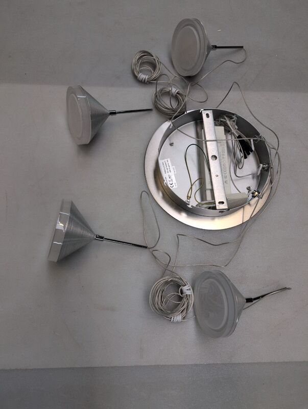 FABAS LUCE Pendelleuchte Isabella LED Hängelampe dimmbar warmweiß alu 4-flammig - 8019282099444