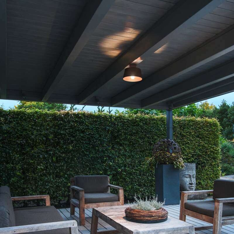 SLV Deckenlampe Photoni LED Außenleuchte dimmbar schwarz Aluminium Ø25cm IP65 - 4024163280952