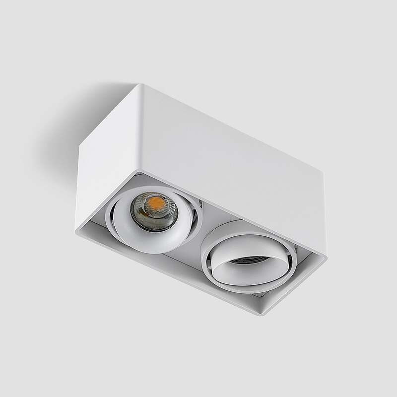 Arcchio Downlight Kubika LED Deckenlampe dimmbar 2-flg weiß Aluminium 19cm - 4251096579314