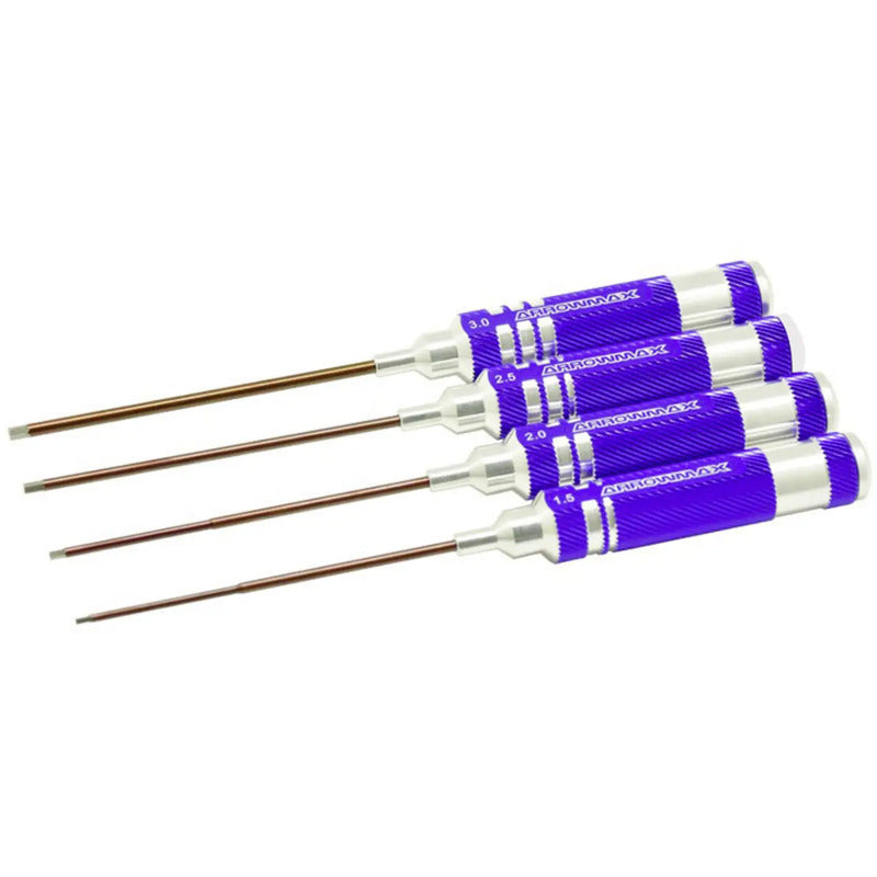 ArrowMax Innen-Sechskant Schlüssel 1.5 2 2.5 3 Aluminium rutschfest 4-teilig Set - 4895175900325