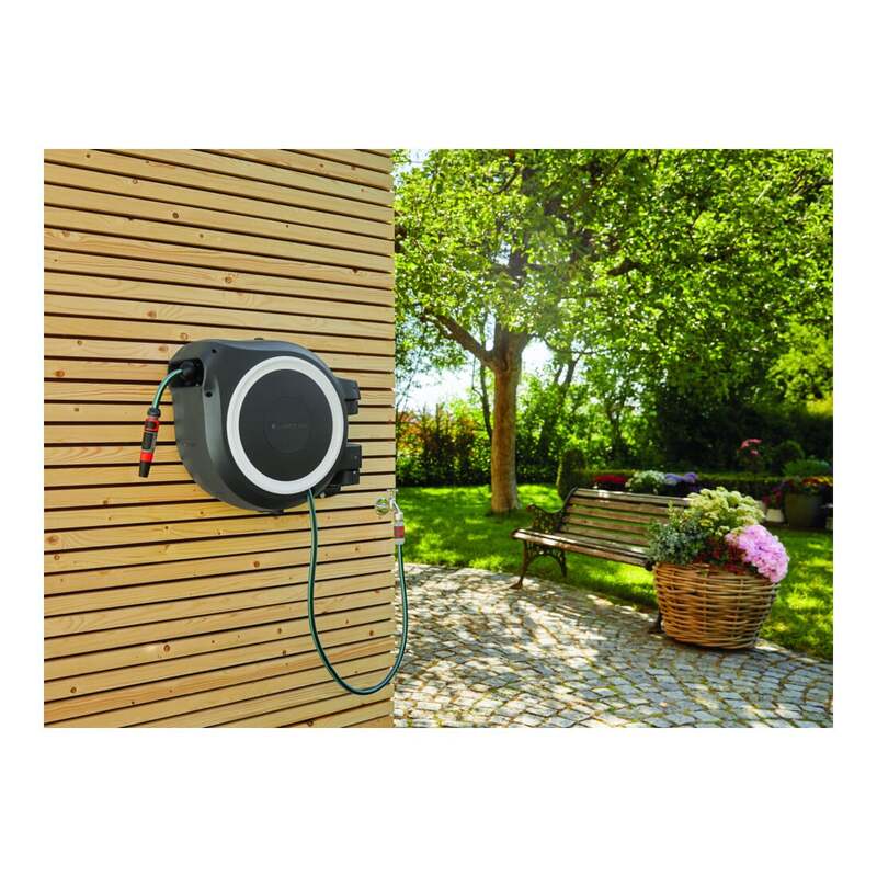 GARDENA Wand-Schlauchbox RollUp XL 35m Gartenbewässerung Schlauchbox grau - 4078500052078