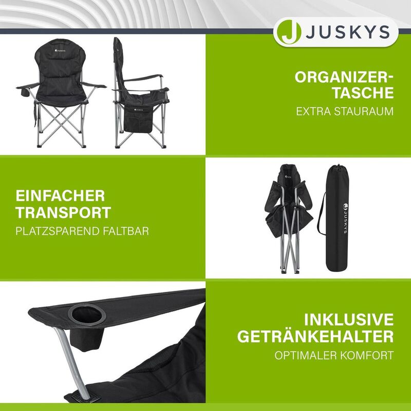 Campingstuhl Lido Klappstuhl gepolstert mit Getränkehalter und Tasche leicht 78 - 4260565528753