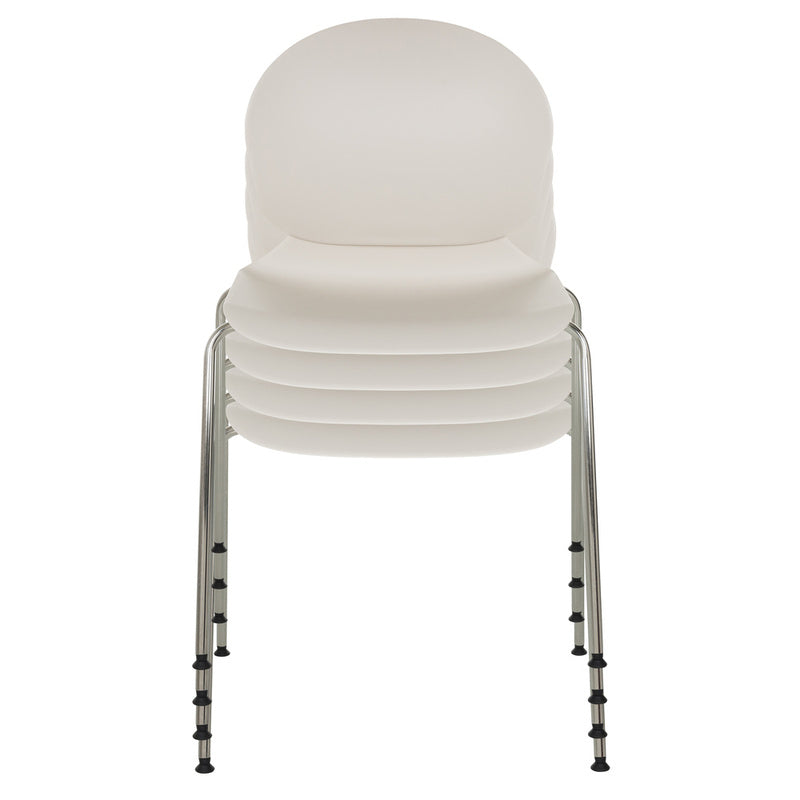 hjh OFFICE Besucherstuhl T36 VI weiß Kunststoff Stahl chrom stapelbar 130 kg - 4064323037811
