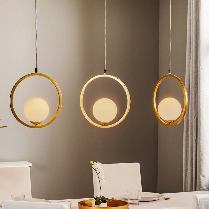 Euluna Hängeleuchte Vienna Hängeleuchte Lampe Opalglas messing 3-flammig E14 - 5902693755746