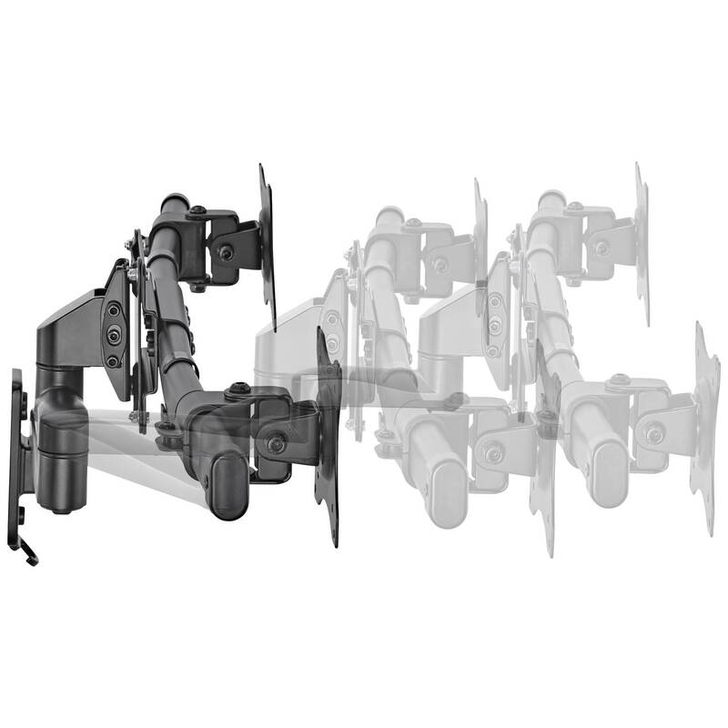 SPEAKA Monitor Wandhalterung SPTVM512 Doppelhalterung PROFESSIONAL schwarz Stahl - 4064161214832