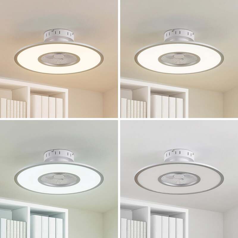 Lindby Deckenventilator Romea LED Ventilator Lampe dimmbar silber Ø60cm 16,5cm - 4251911750270