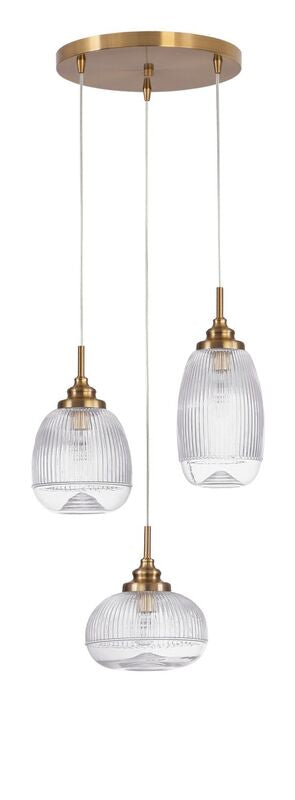 Nova Luce Pendelleuchte Hängeleuchte Mond Gold E14 LED 3fach dimmbar Glas Metall - 5212017419378