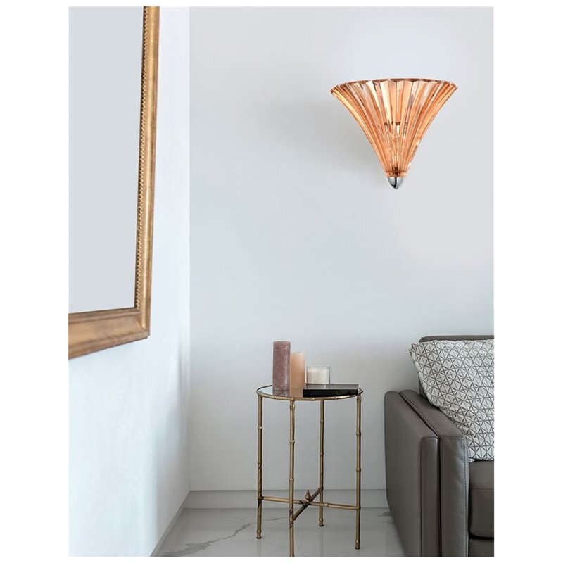 NOVA LUCE Wandleuchte Wandlampe Kronleuchter GUSCIO Amber Glas Metall E14 LED - 5212017404107