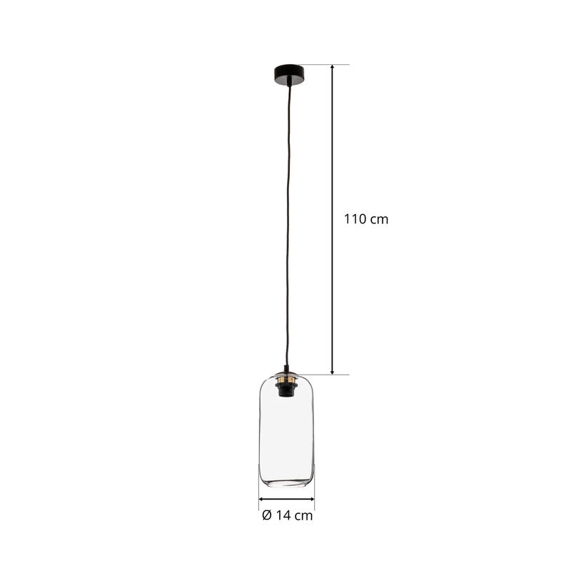 Argon Kaja Pendelleuchte Glas schwarz-transparent 14 cm dimmbar E27 15 W - 1089392