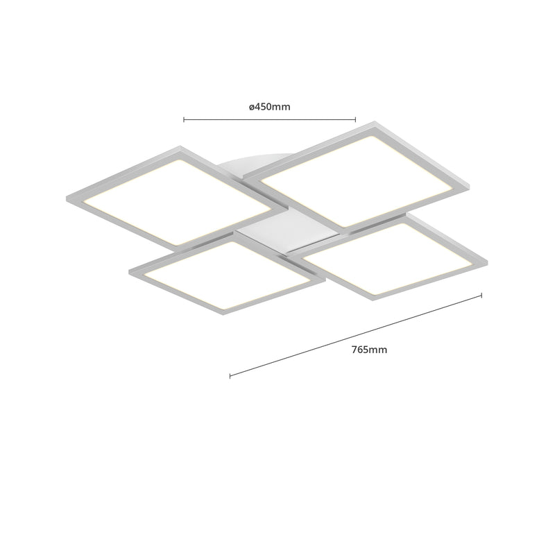 Lucande Deckenlampe Ilira LED dimmbar 4-flg silber CCT Nachtlichtfunktion - 4251096561586