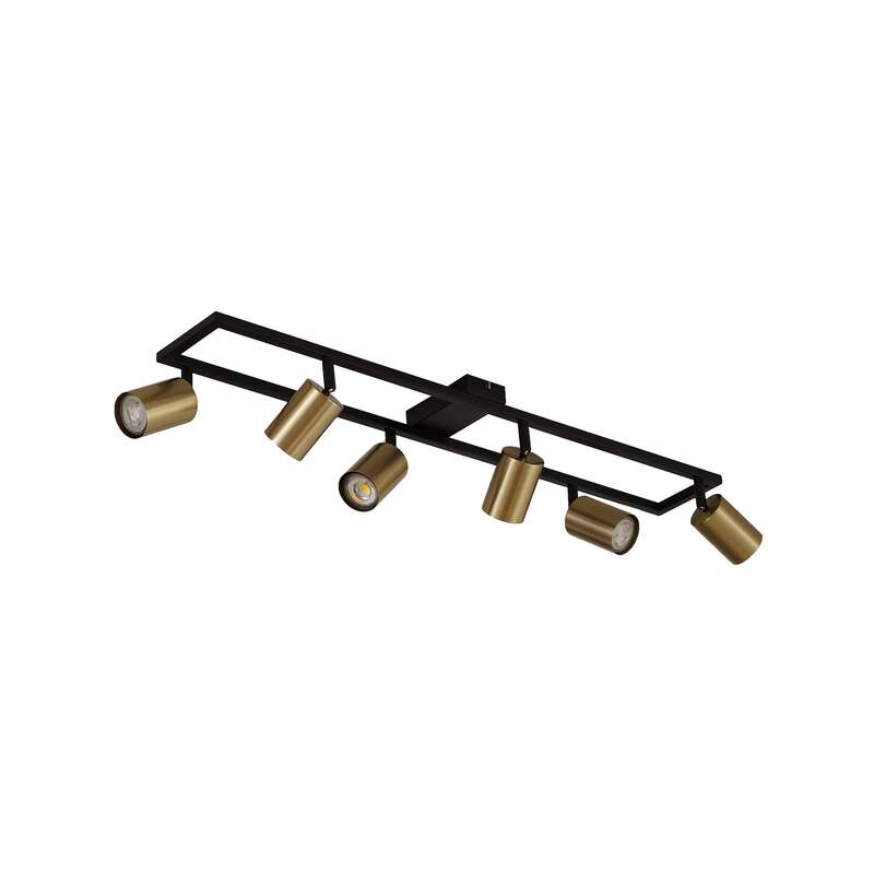 Lindby Bravius Deckenstrahler messing 6-flammig dimmbar GU10 Eisen 80 cm - 4255830902772