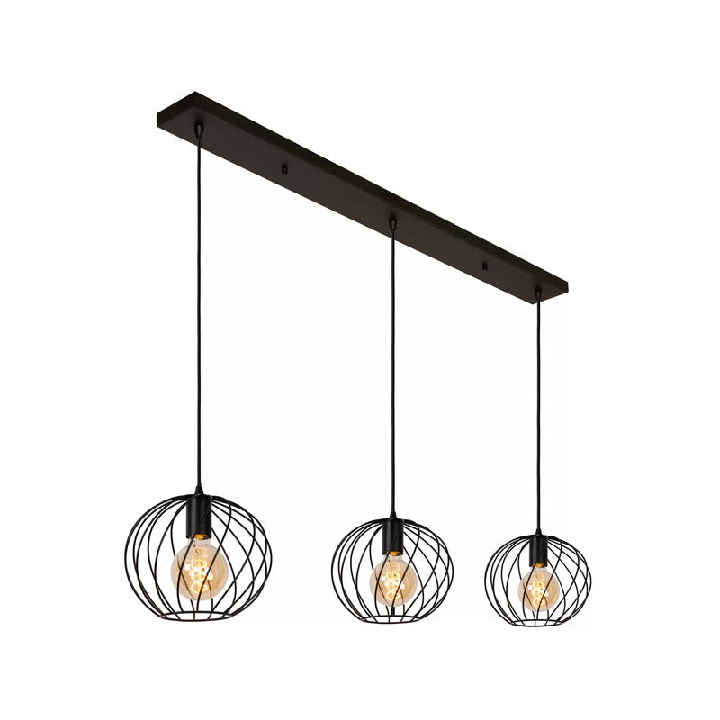 Lucide Hängeleuchte Danza Pendelleuchte Deckenlampe Lampe dreiflammig schwarz81 - 5411212211552