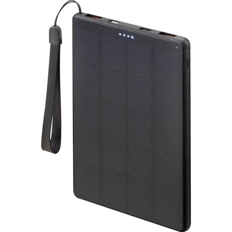Voltcraft Solar Powerbank 10000 mAh Akku Ladegerät USB PD schwarz LiPo 2xUSB - 4064161151175