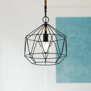 B-Ware Eglo Hängeleuchte Pendelleuchte Cottingham dimmbar schwarz braun Stahl Hanf 37cm
