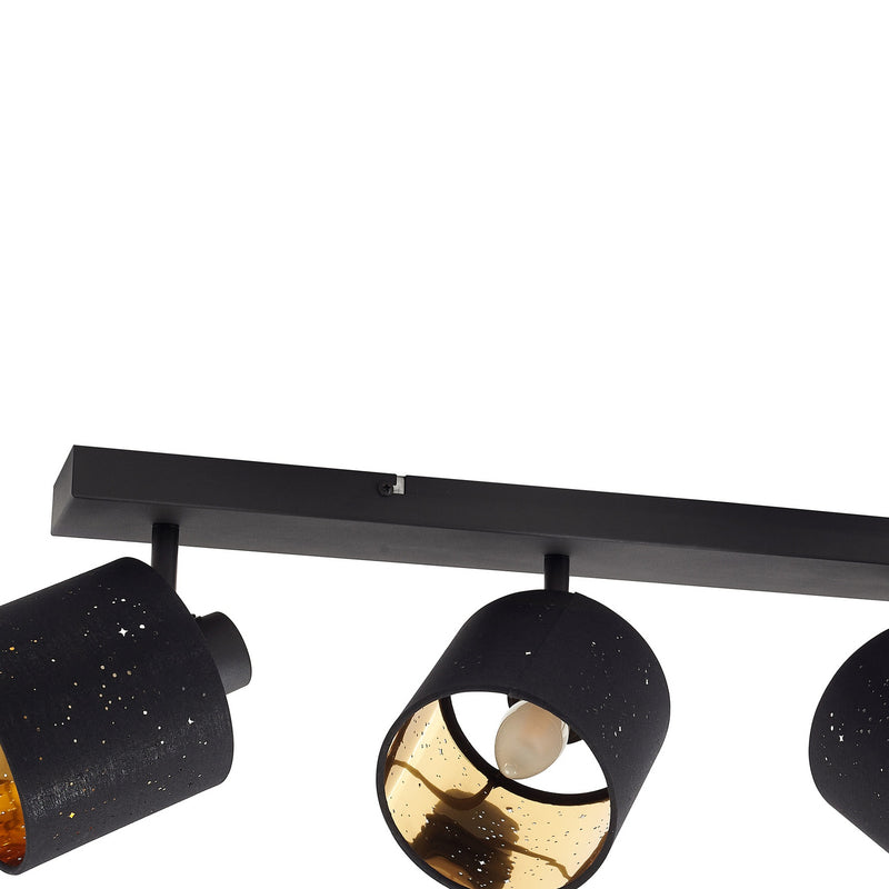 Lindby Deckenleuchte Vasilia 4-flammig LED Lampe dimmbar schwarz gold 70x12cm - 4251911791365