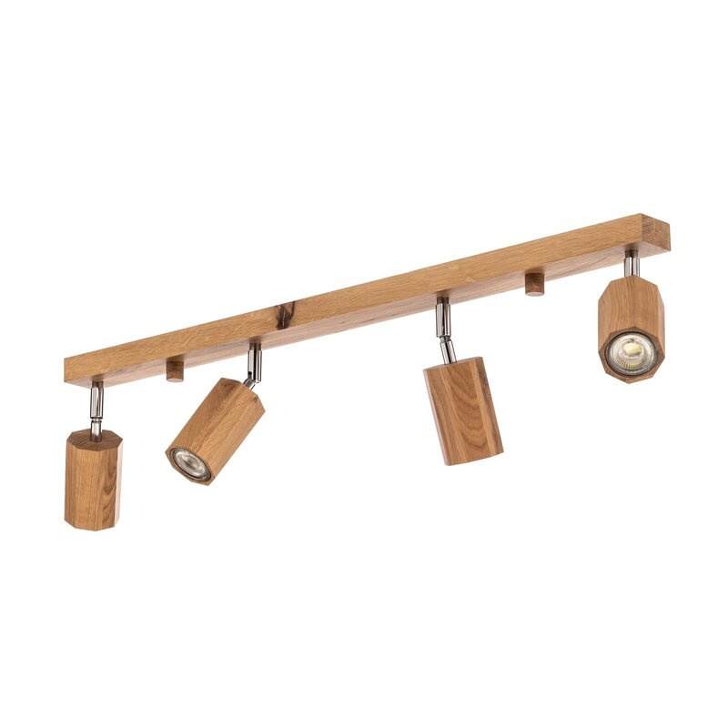 Envostar Peach Puff Deckenspot Holz Oktagon 4-flg. handgefertigt 148cm - 4251911783322