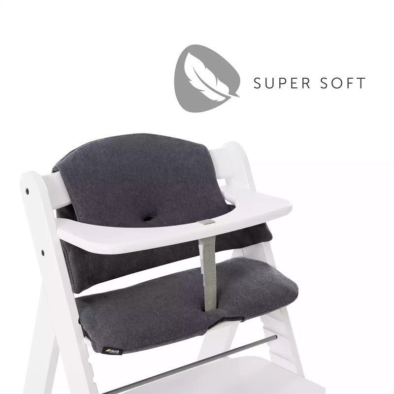 Hauck Sitzverkleinerer Hochstuhlauflage Alpha Select Jersey Charcoal 2-teilig - 4007923667033
