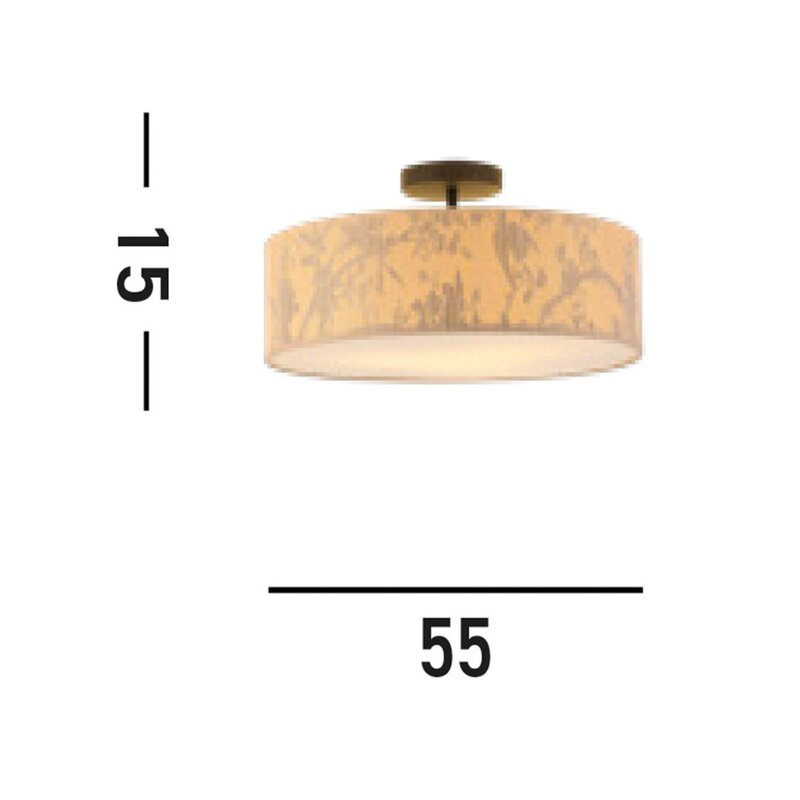 Searchlight Deckenleuchte Isla Ø 55 cm braun beige Bambus dimmbar 3xE27 - 5053423273365