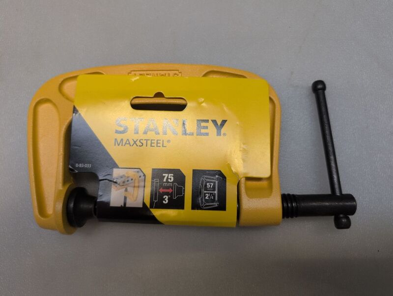 Stanley C-Klemme Spannweite 75mm schwarz-gelb 670g max. Klemmöffnung 7,5cm - 3253560830335