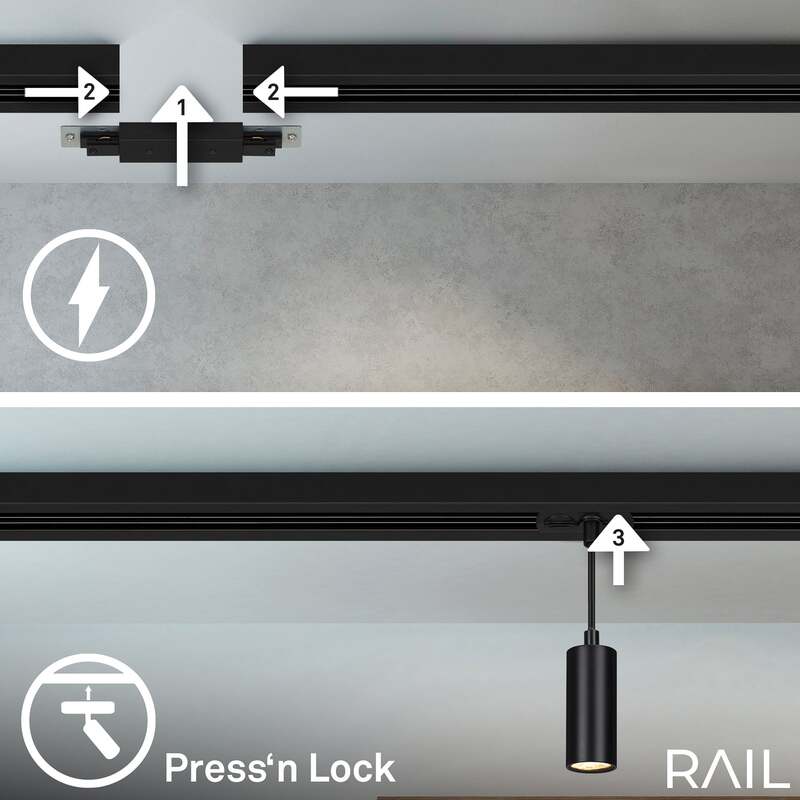 Briloner Schienensystem RAIL 230V schwarz 4 LED-Pendel 1,5m dimmbar - 4002707461388