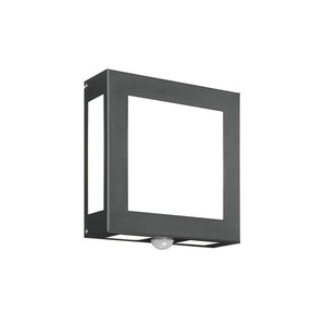 B-Ware CMD Außenwandleuchte Legendo mit Bewegungsmelder IP44 anthrazit 28x28cm 2x60W