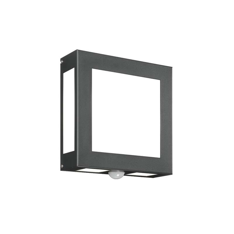 CMD Außenwandleuchte Legendo mit Bewegungsmelder IP44 anthrazit 28x28cm 2x60W - 4260045640258